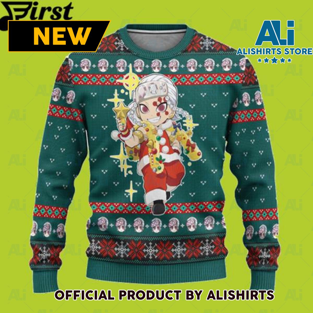 Tengen Uzui Demon Slayer Chibi Ugly Christmas Sweater