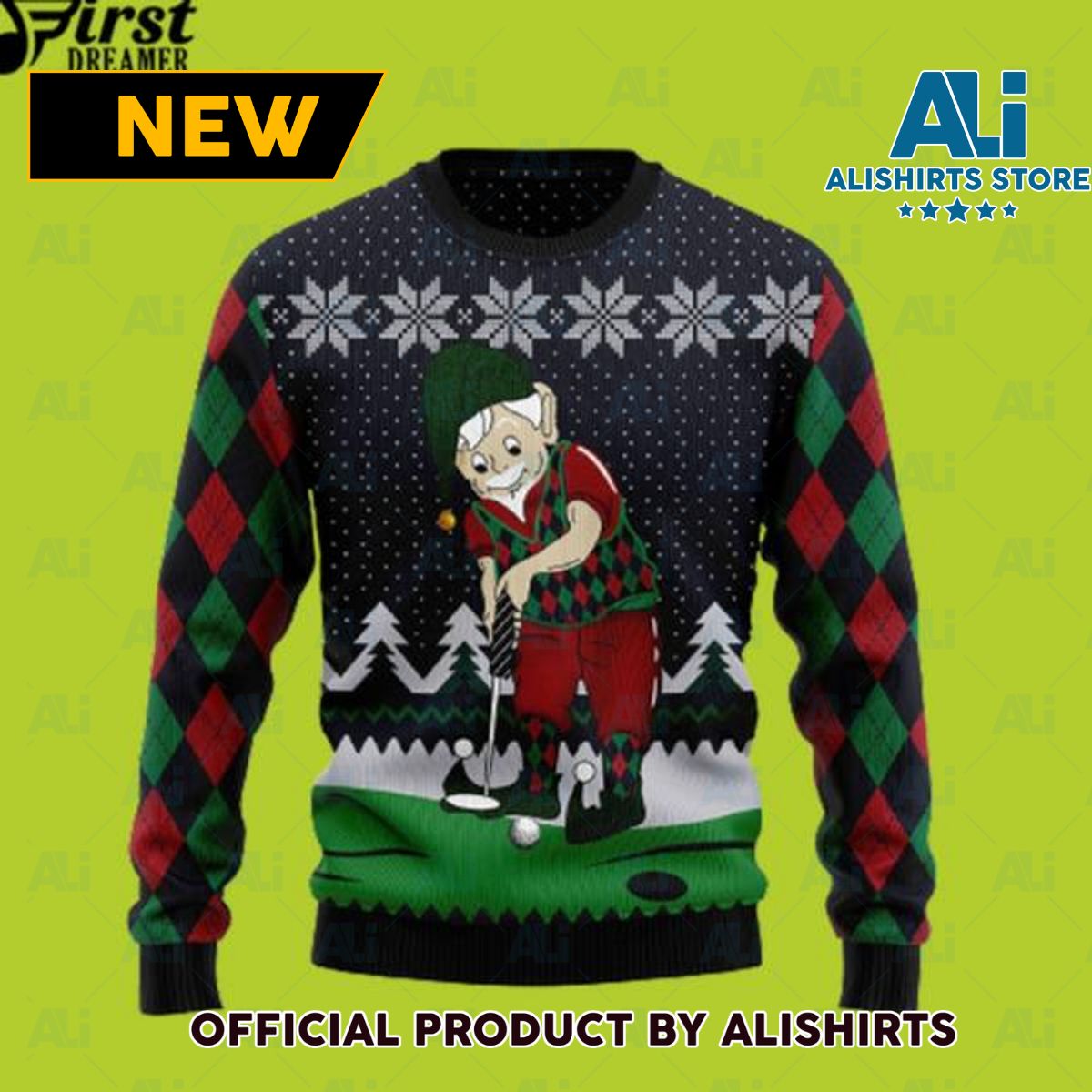 Funny Golf Lover Ugly Christmas Sweater