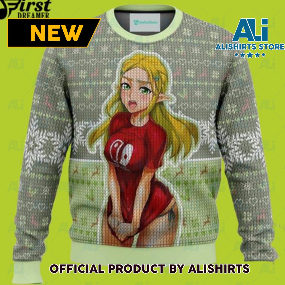 Ahegao Zelda Ugly Christmas Sweater Gift For Christmas