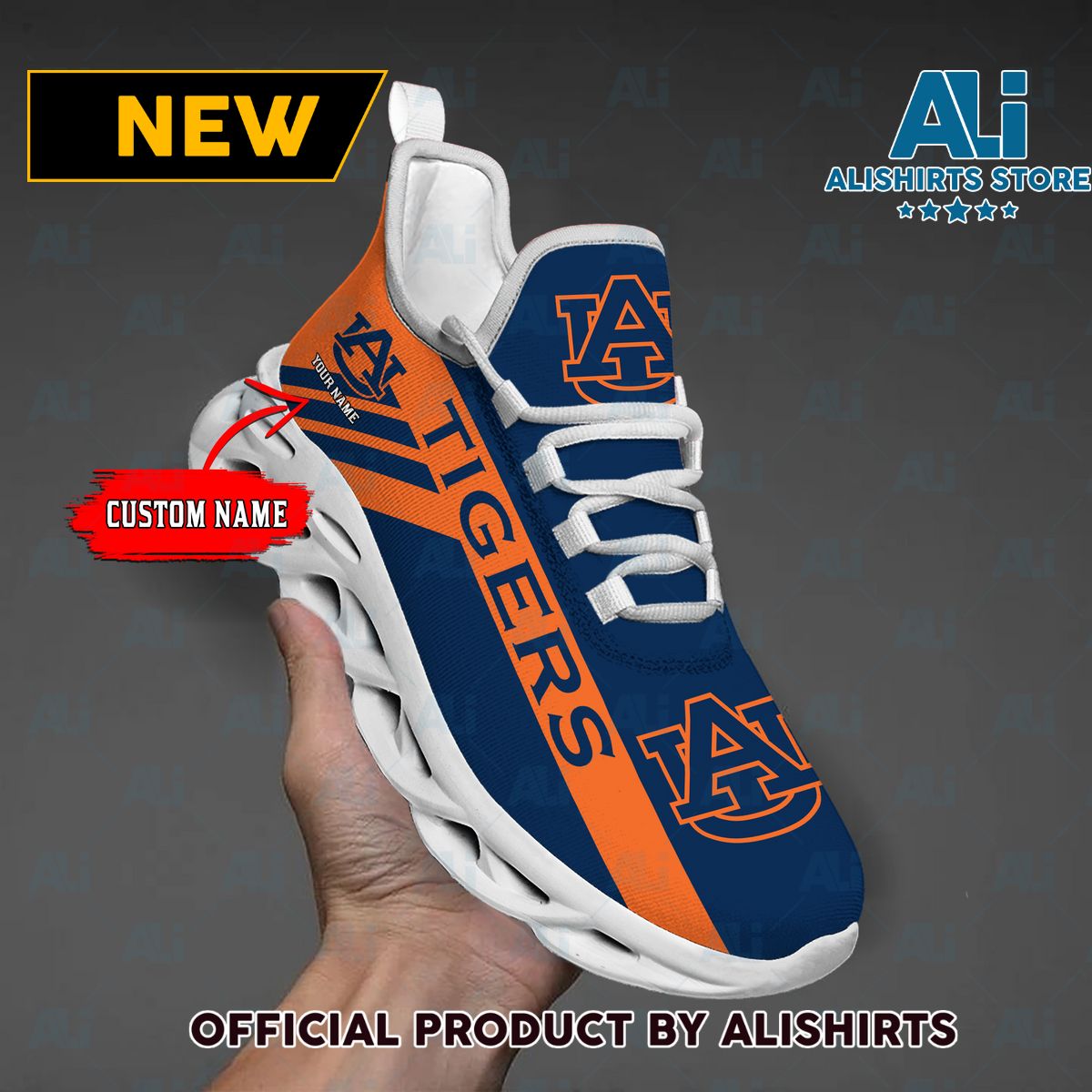 NCAA 1 Auburn Tigers Custom Name Max Soul Shoes