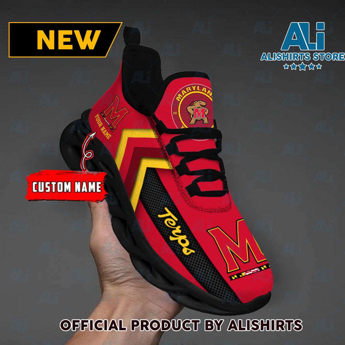 NCAA Maryland Terrapins Team Logo Custom Name Max Soul Shoes