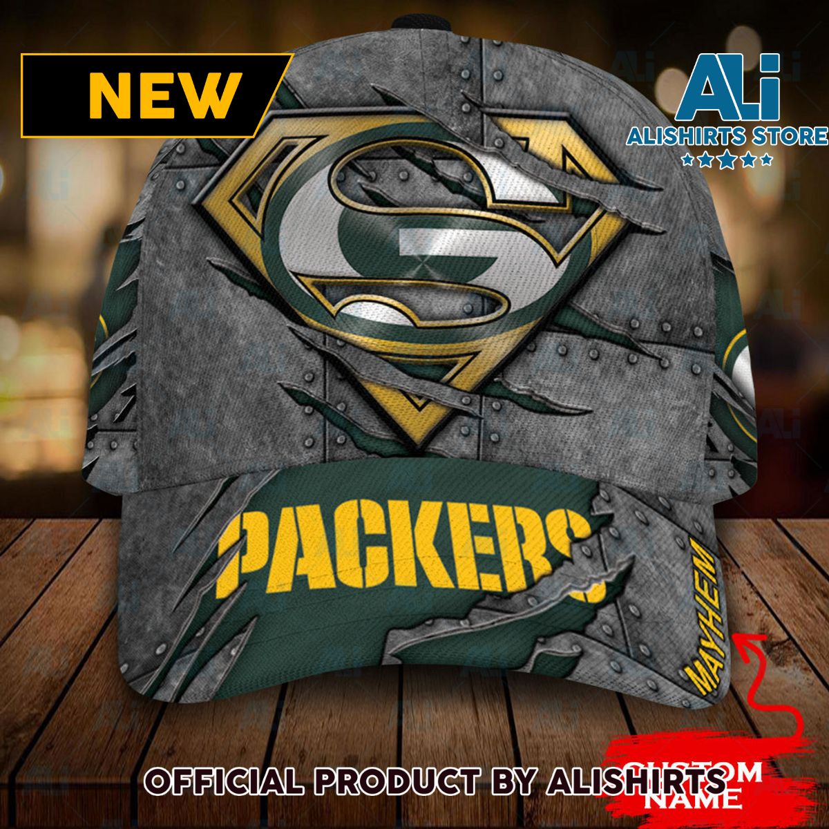 Personalized Green Bay Packers Superman Classic Cap