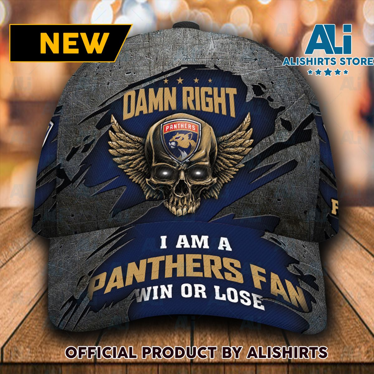 Personalized Florida Panthers Skull Damn Right Classic Cap