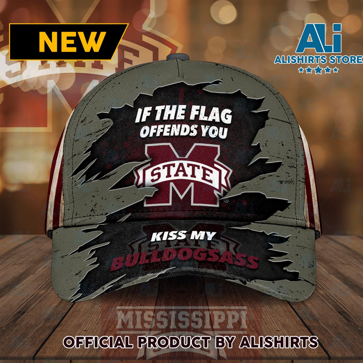 Mississippi State Bulldogs If The Flag Offends You Kiss My Bulldogsass Classic Baseball Cap