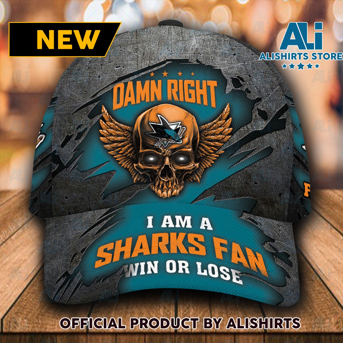 Personalized San Jose Sharks Skull Damn Right Classic Cap