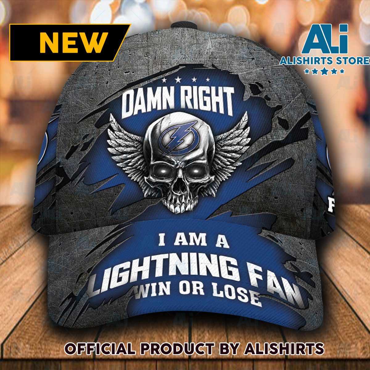 Personalized Tampa Bay Lightning Damn Right Text Skull Classic Cap