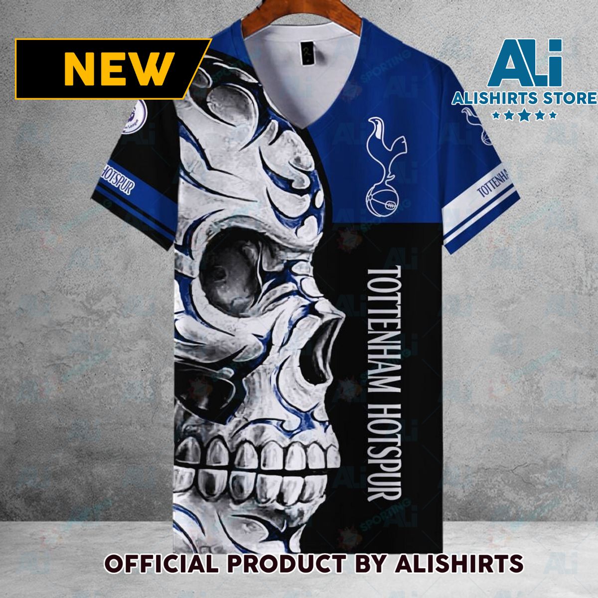 Tottenham Hotspur FC EPL Skull Football Hawaiian shirt