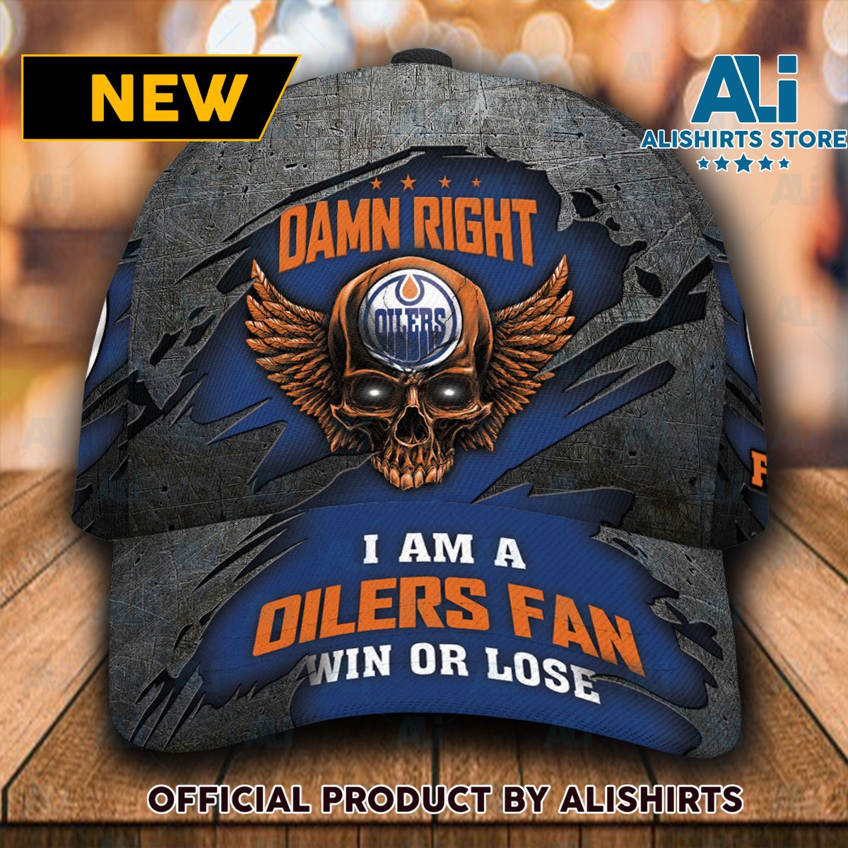 Personalized Edmonton Oilers Skull Damn Right Classic Cap