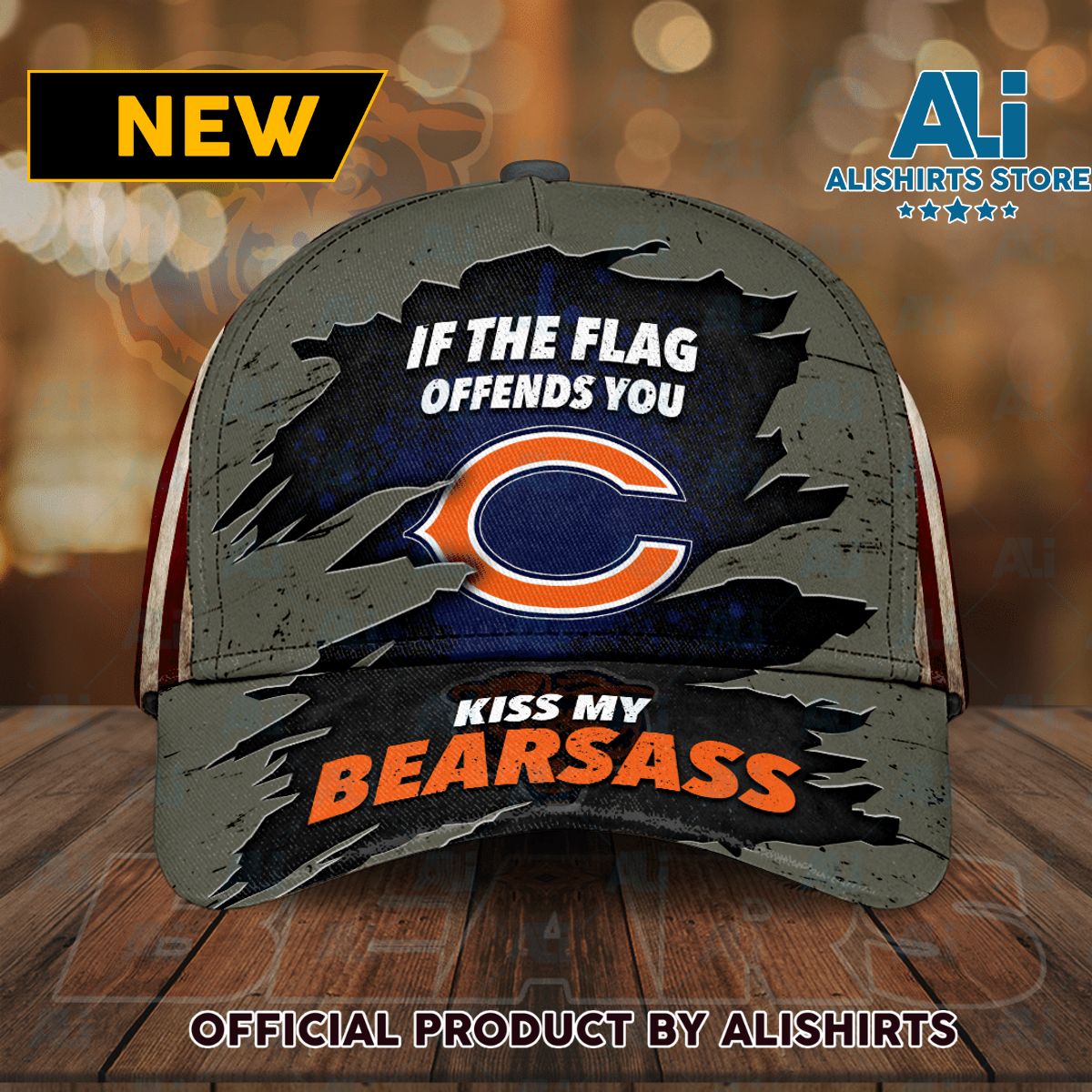 Chicago Bears If The Flag Offends You Kiss My Bearsass Classic Baseball Cap