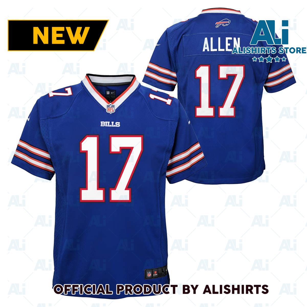 Nike Buffalo Bills Josh Allen  17 Replica NFL Football Jersey