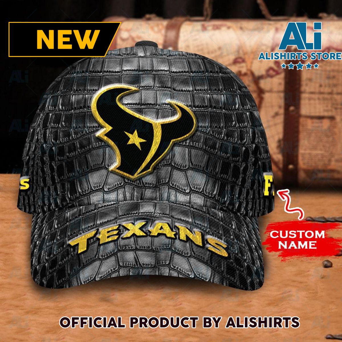 Personalized Houston Texans Crocodile Skin Pattern Classic Cap