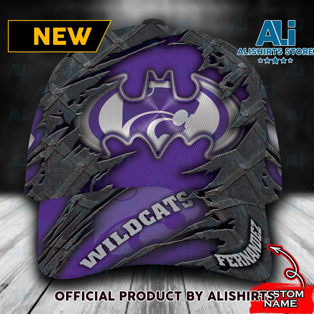 Personalized Kansas State Wildcats Batman Classic Cap