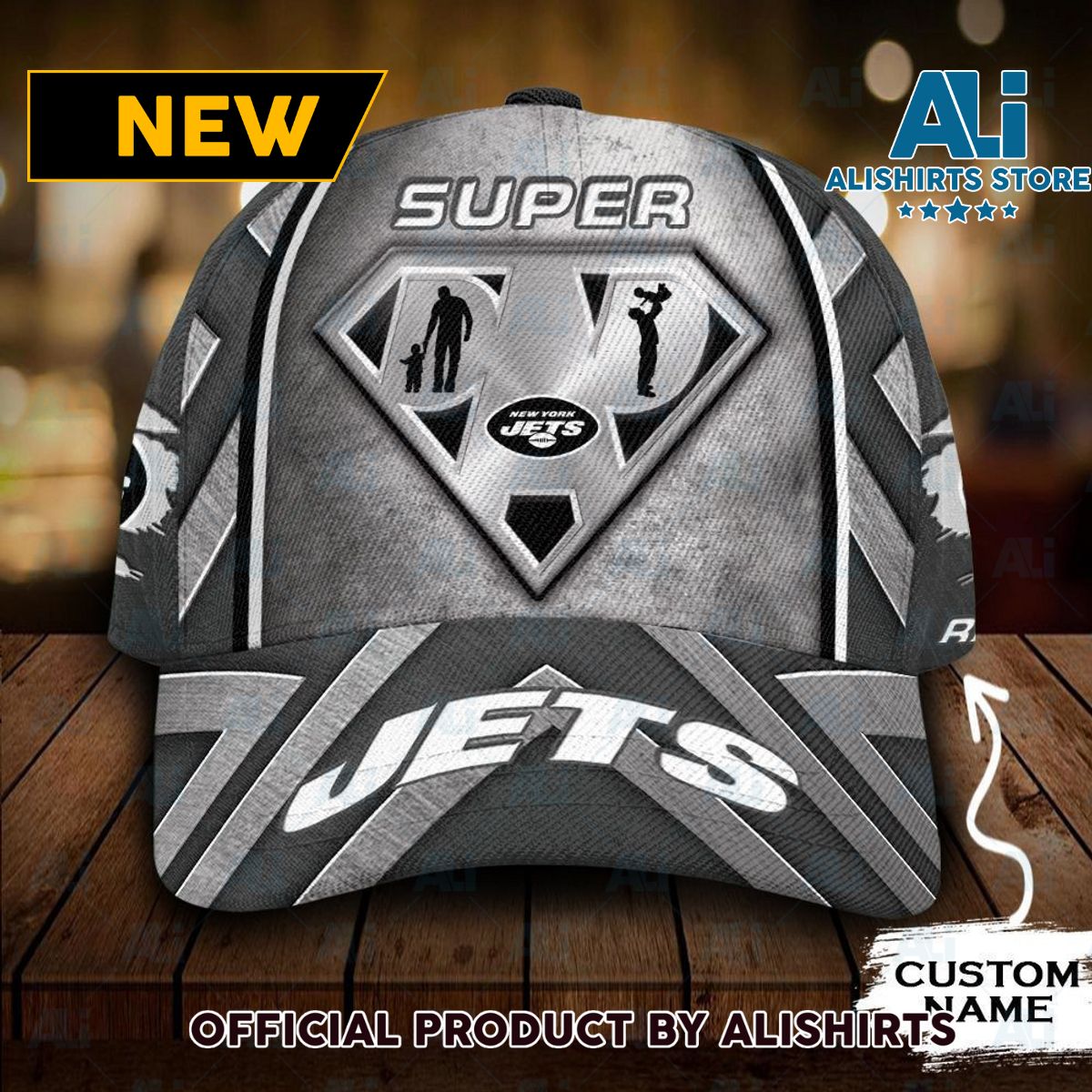 Personalized New York Jets Superman Dad Classic Cap