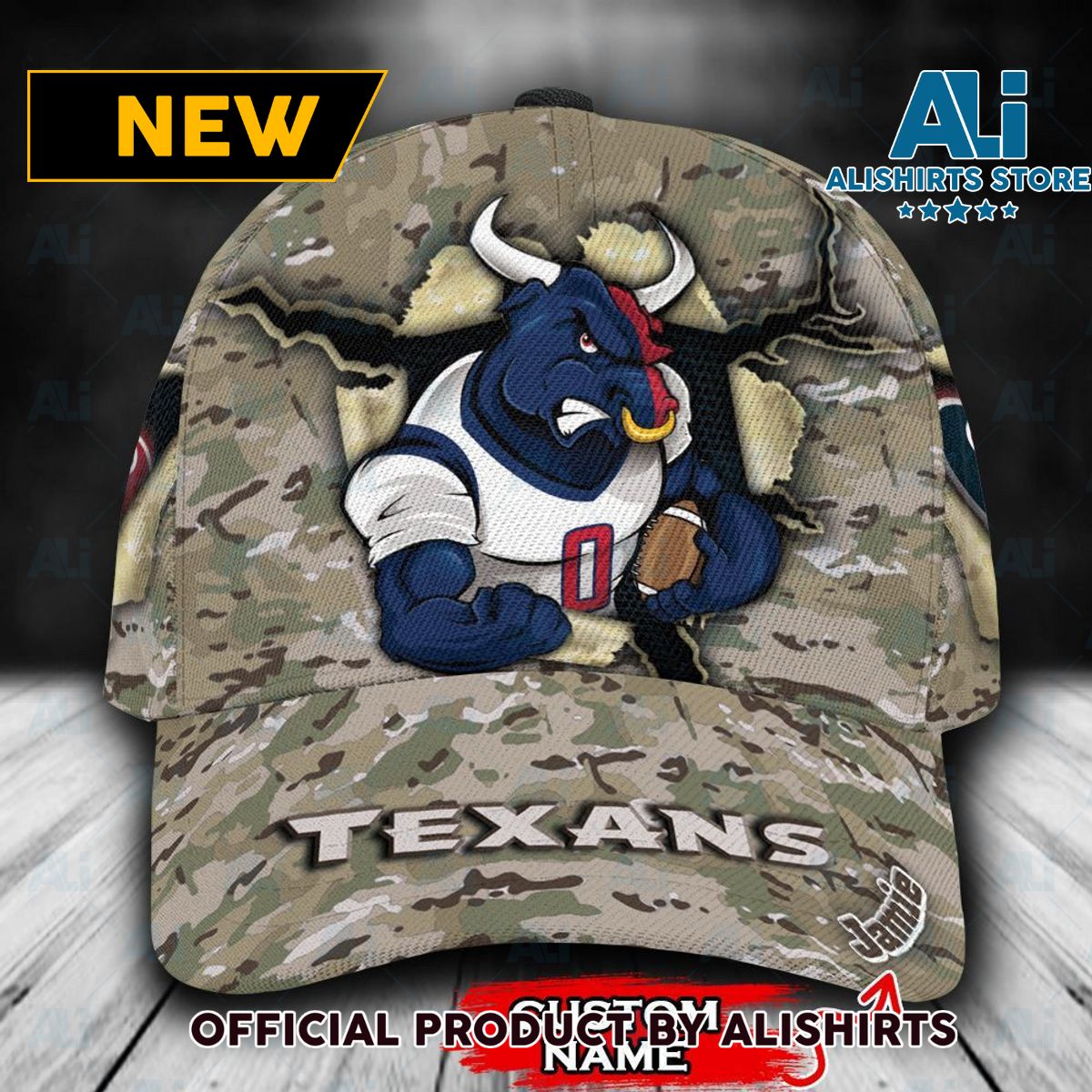 Personalized Houston Texans Camo Pattern Classic Cap