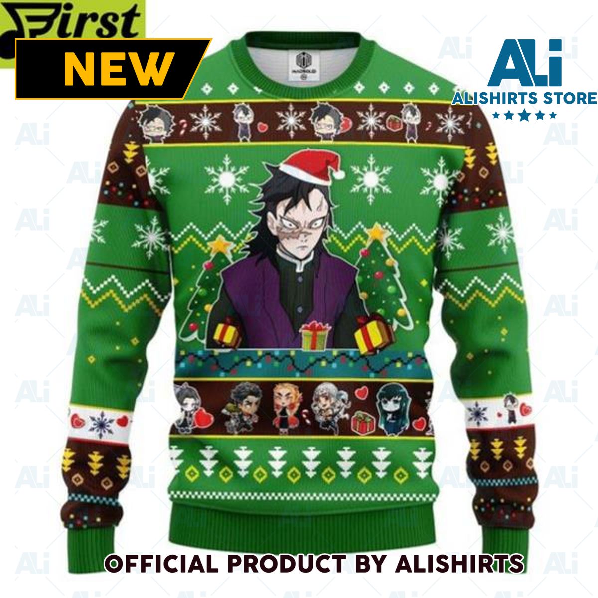 Genya Shinazugawa Demon Slayer Chibi Demon Slayer Ugly Christmas Sweater