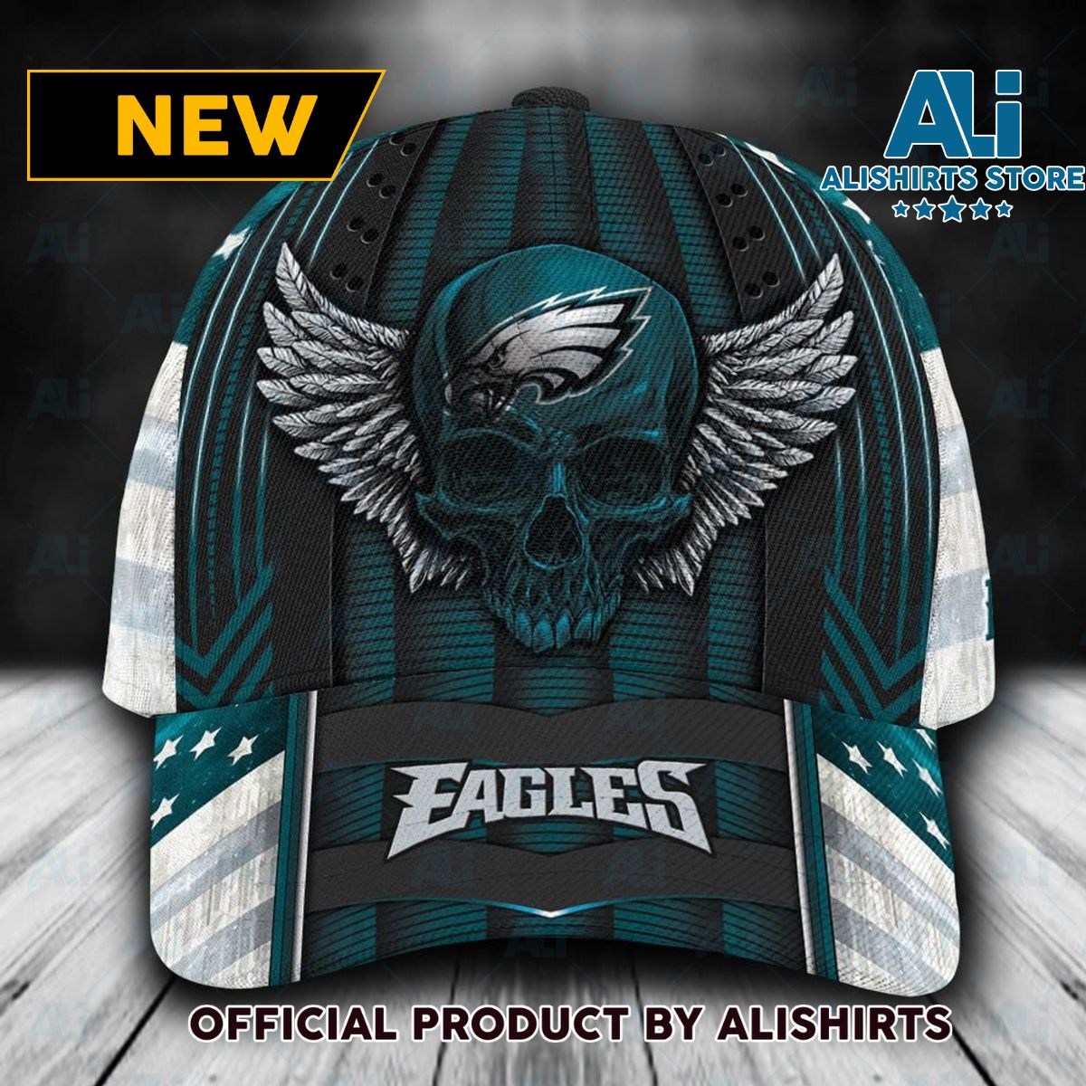 Personalized Philadelphia Eagles Luxury Skull Classic Cap