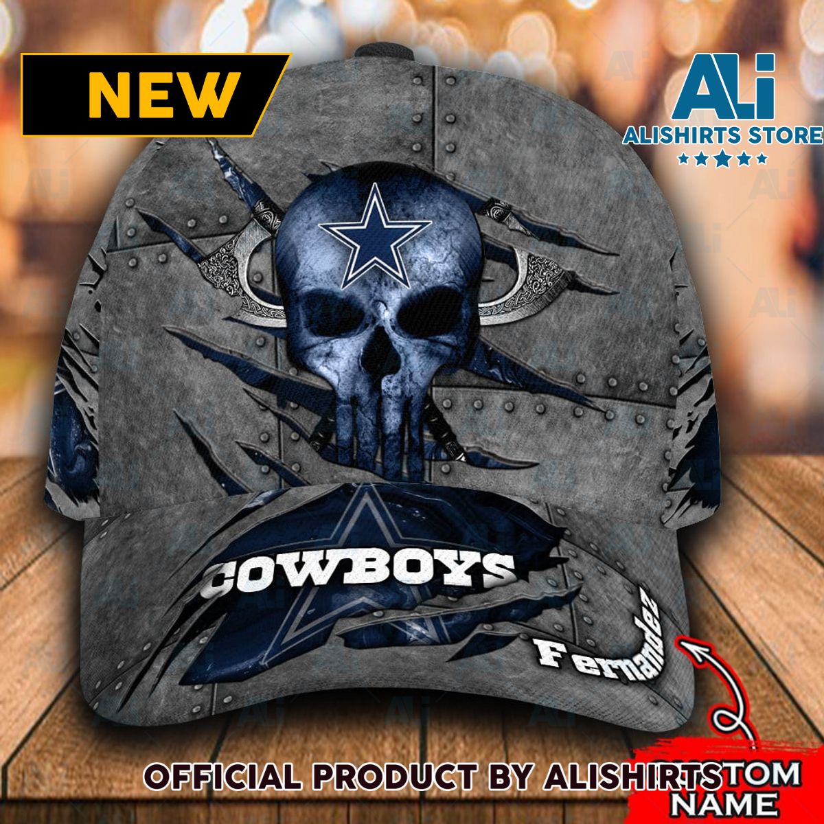 Personalized Dallas Cowboys Skull Rivet Pattern Classic Cap