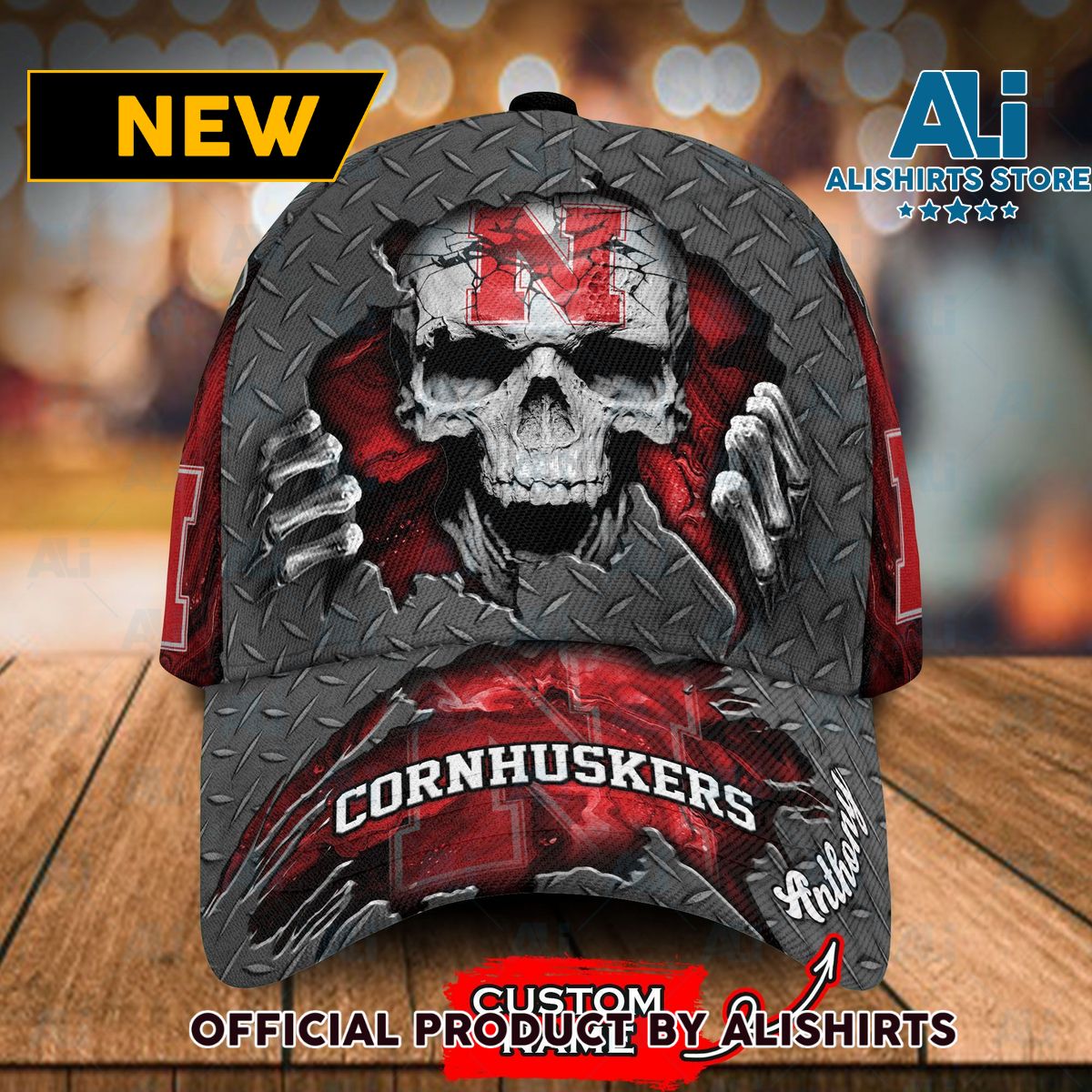 Personalized Nebraska Cornhuskers Skeleton Classic Cap