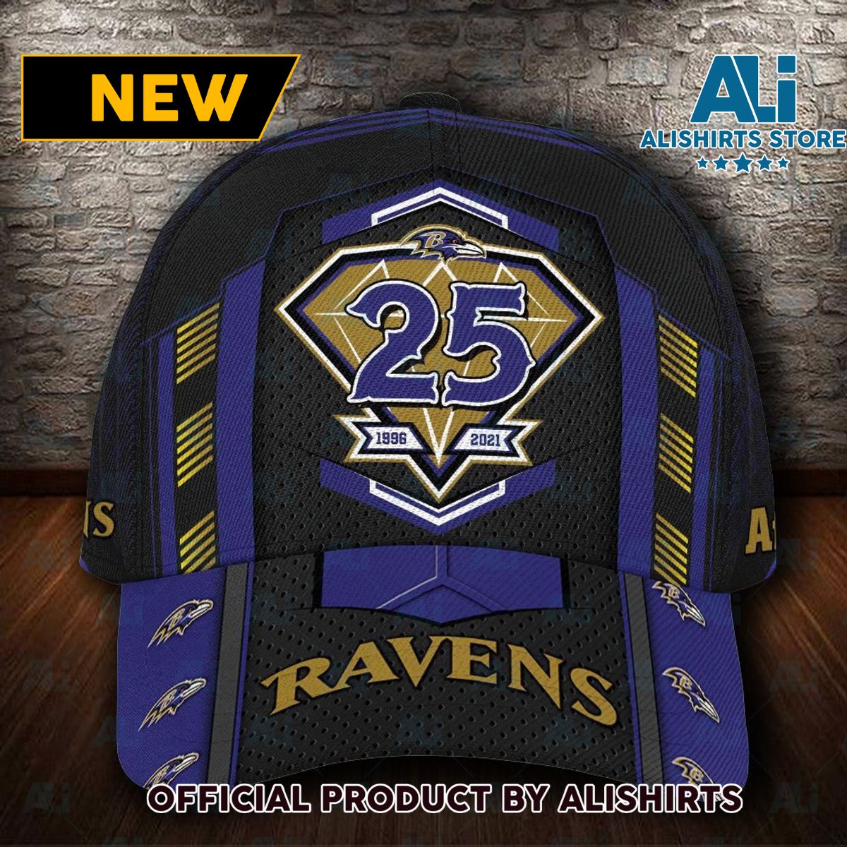 Personalized Baltimore Ravens 25 Years Anniversary Classic Cap