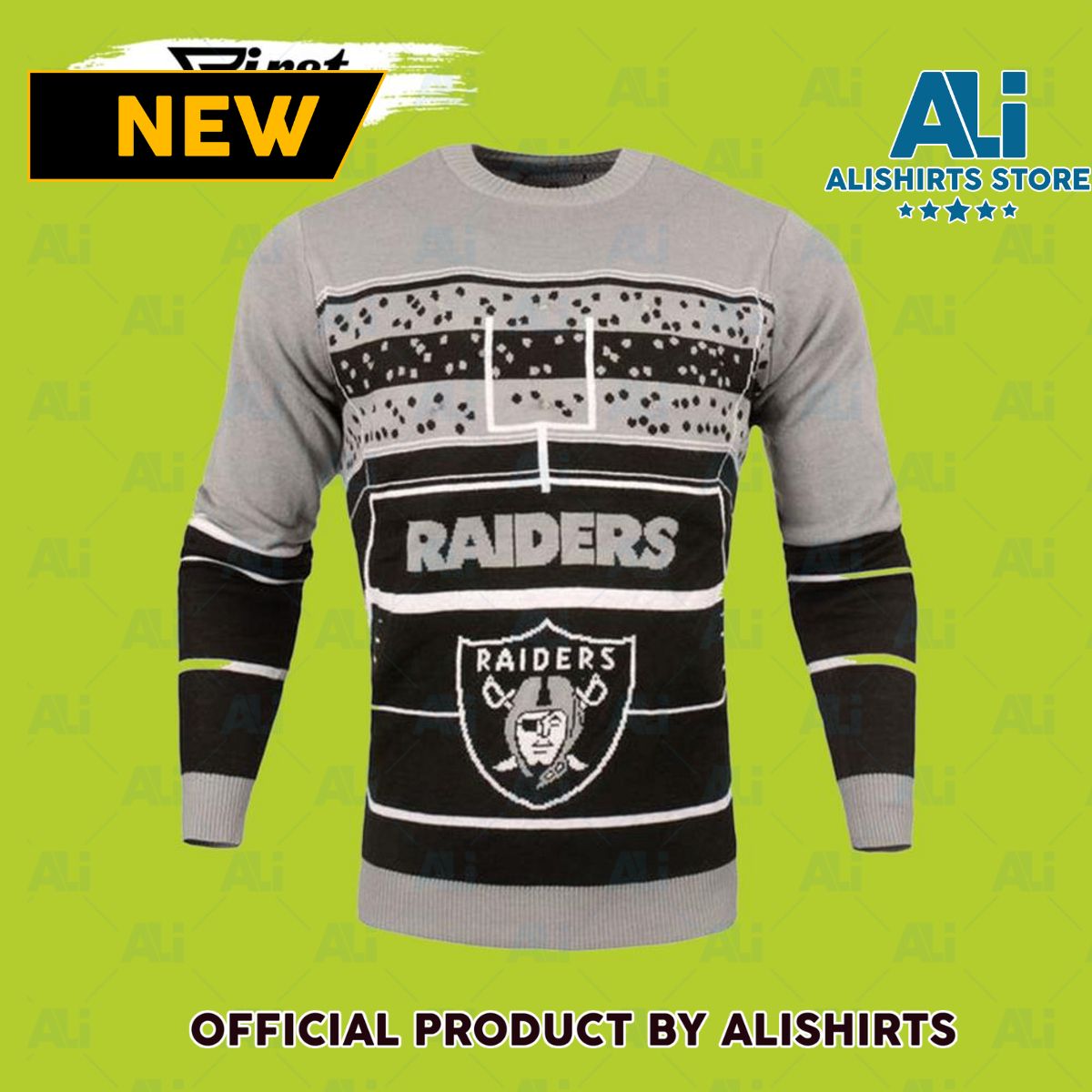 Oakland Raiders Stadium Light Up Raiders Ugly Christmas Sweater