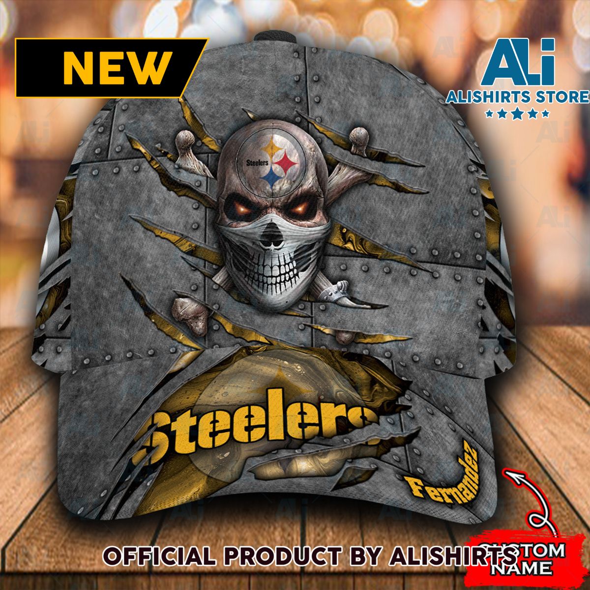 Personalized Pittsburgh Steelers Skull Classic Cap