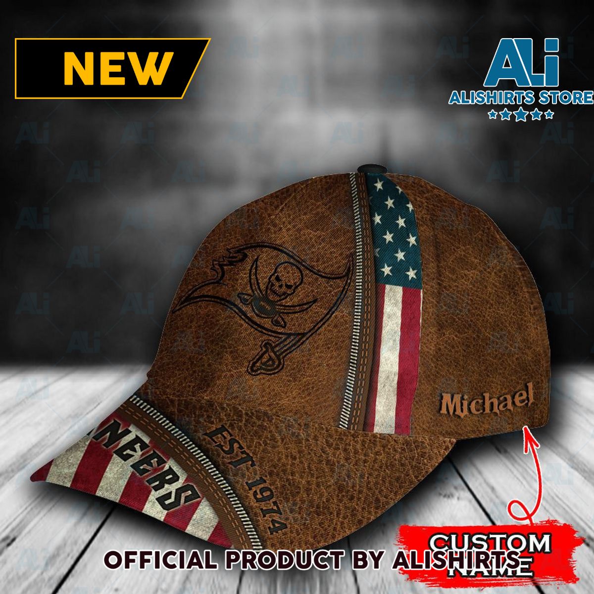 Personalized Tampa Bay Buccaneers USA Flag Classic Cap