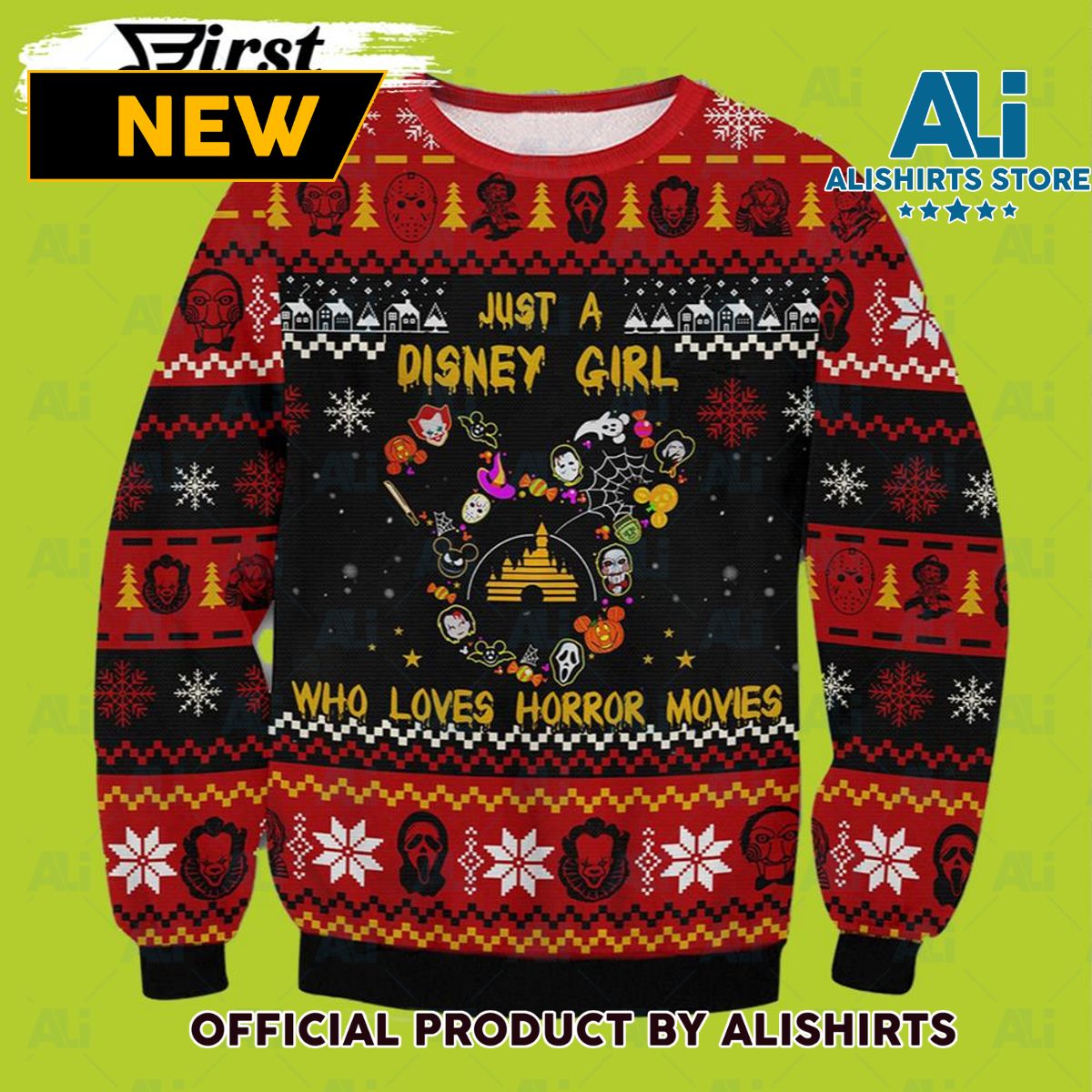 Horror Disney Girl Horror Ugly Christmas Sweater