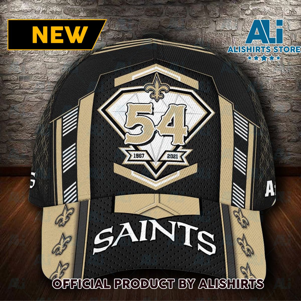 Personalized New Orleans Saints 54 Years Anniversary Classic Cap