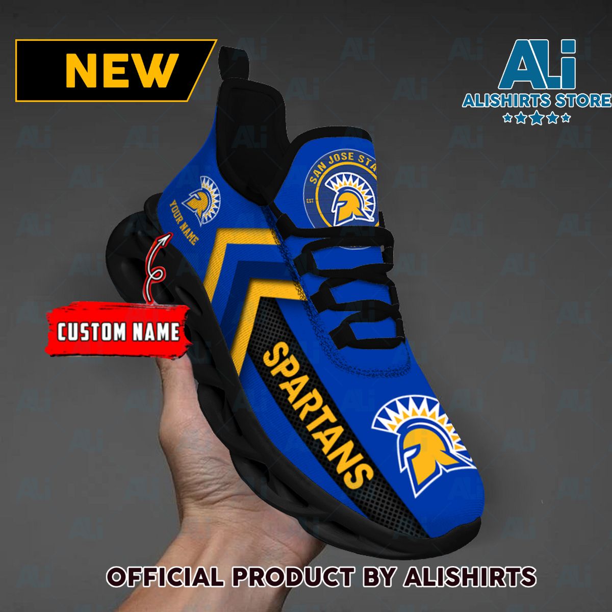 NCAA San Jose State Spartans Team Logo Custom Name Max Soul Shoes