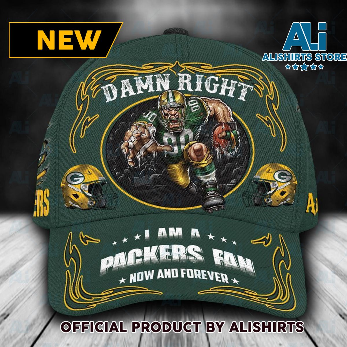 Personalized Green Bay Packers Dam Right Text Classic Cap