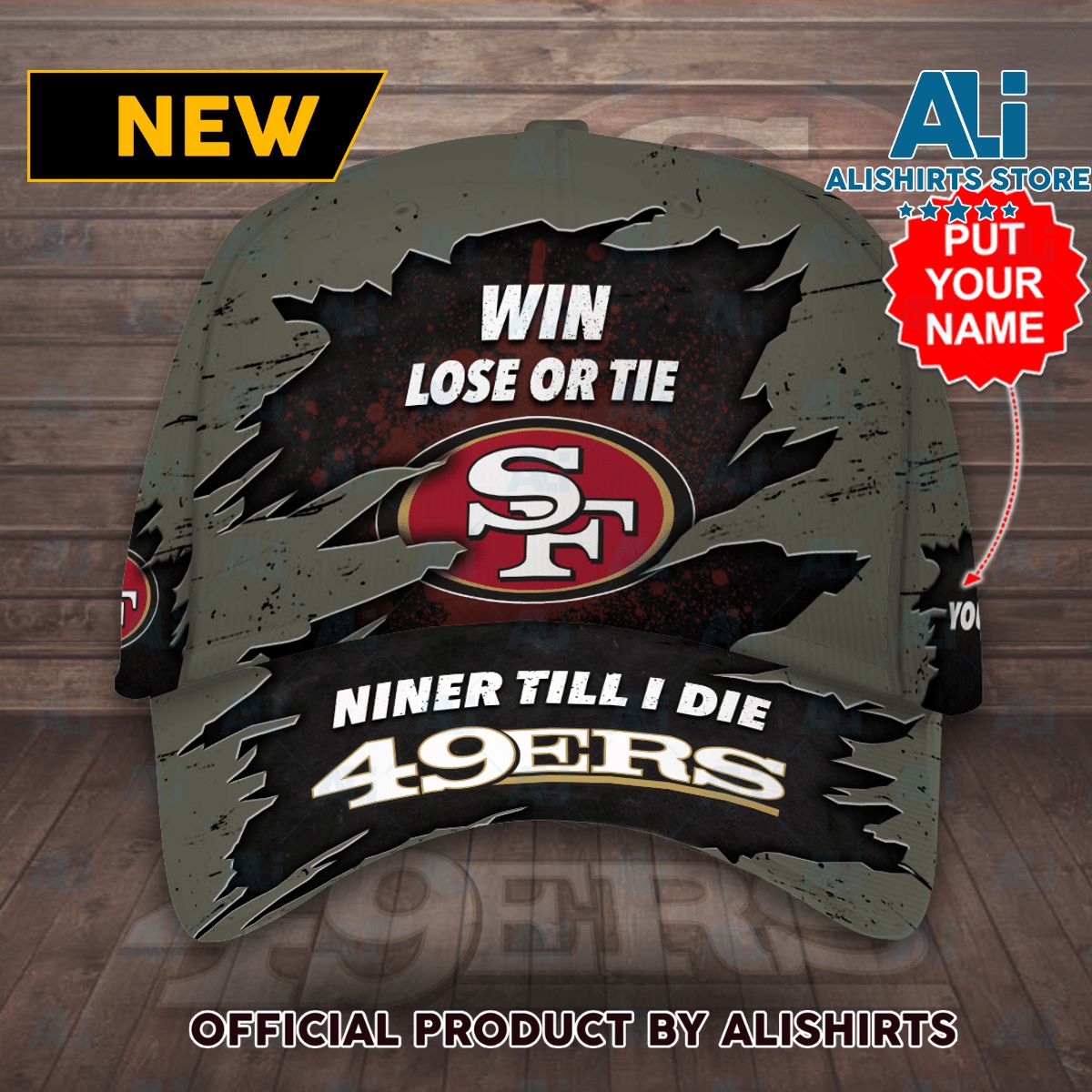 Personalized San francisco 49ers Win Lose or Tie Niner Till I Die Classic Baseball Cap