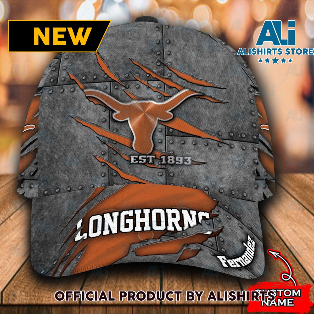 Personalized Texas Longhorns Rivet Pattern Classic Cap