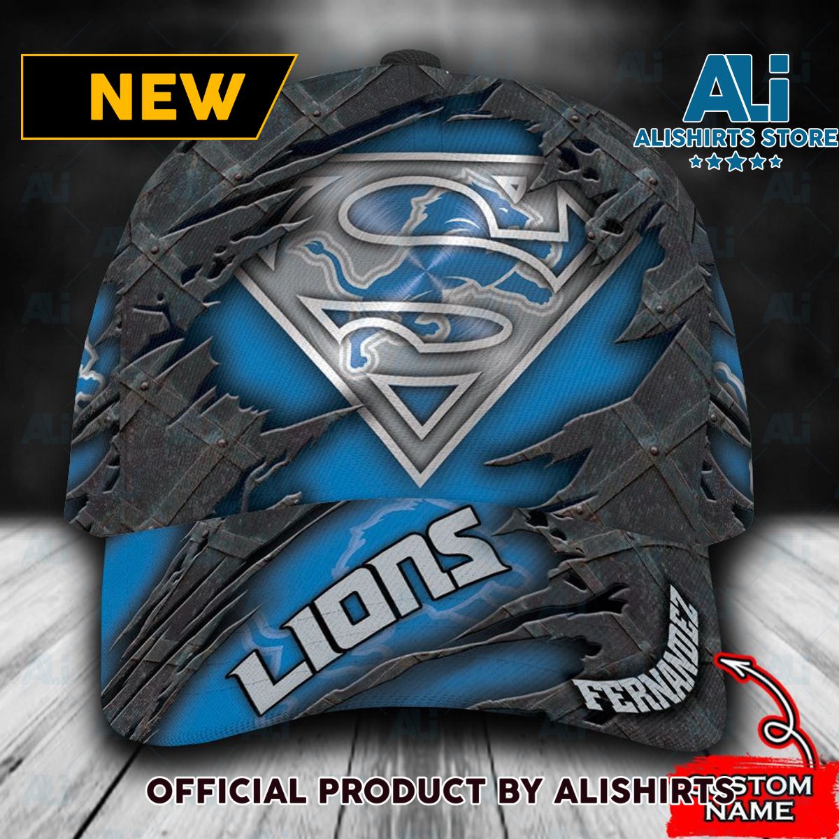 Personalized Detroit Lions Superman Classic Cap