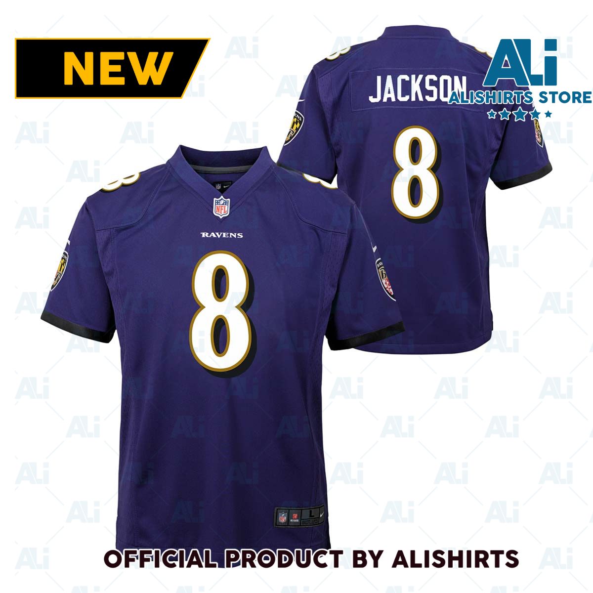 Nike Baltimore Ravens Lamar Jackson  8 Game NFL Football Jersey