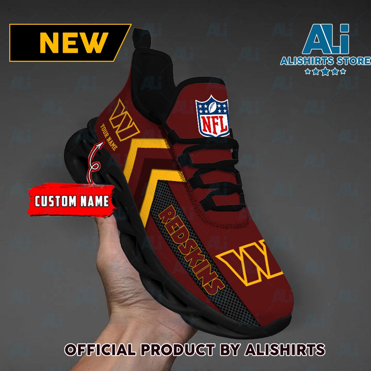 NFL Washington Commanders Team Logo Custom Name Max Soul Shoes