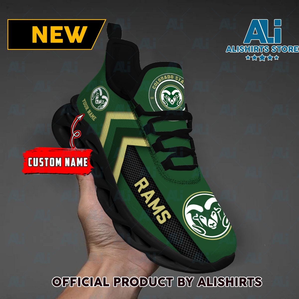 NCAA Colorado State Rams Team Logo Custom Name Max Soul Shoes