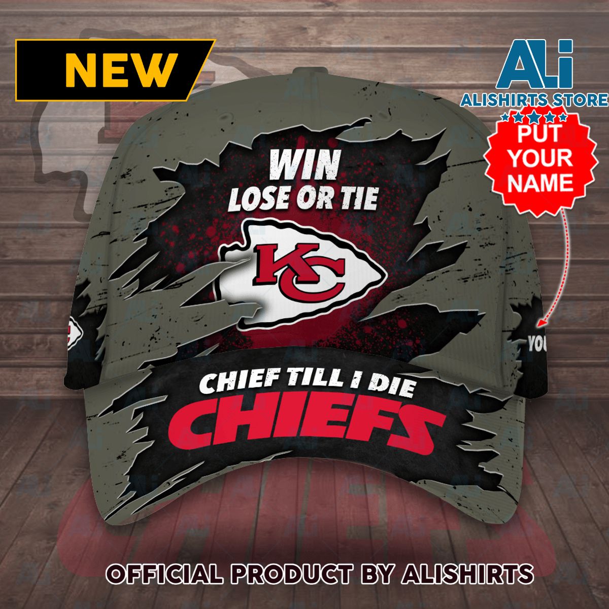 Personalized Kansas City Chiefs Win Lose Or Tie Chiefs Till I Die Classic Baseball Cap