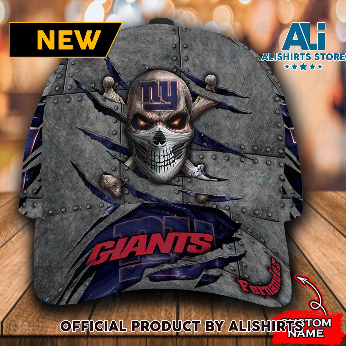 Personalized New York Giants Skull Classic Cap