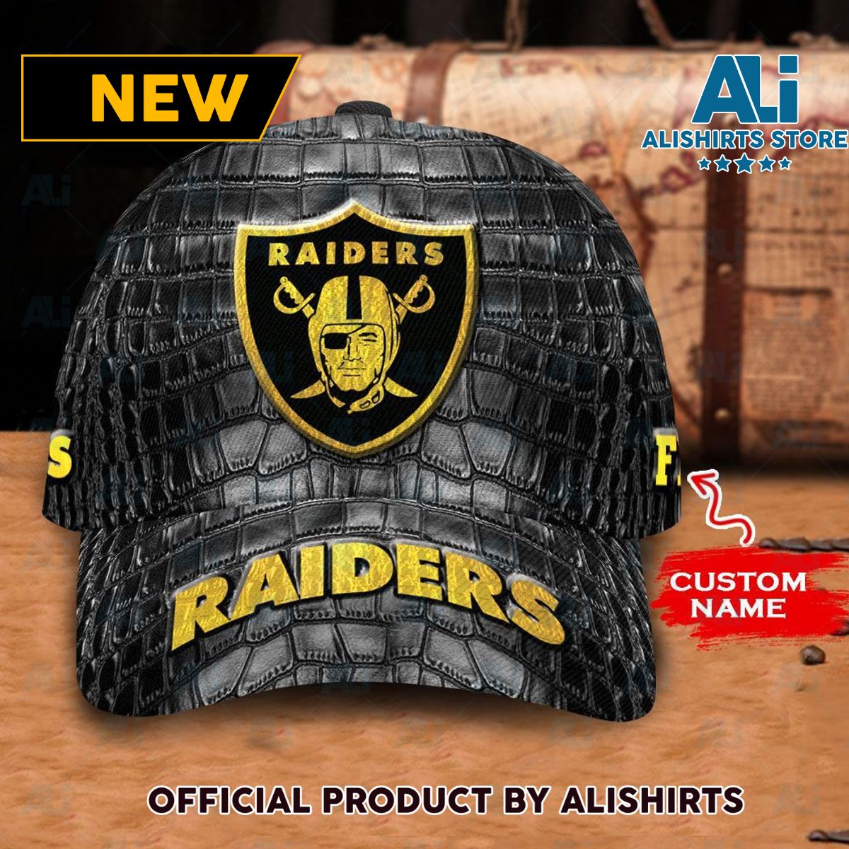 Personalized Las Vegas Raiders Crocodile Skin Pattern Classic Cap