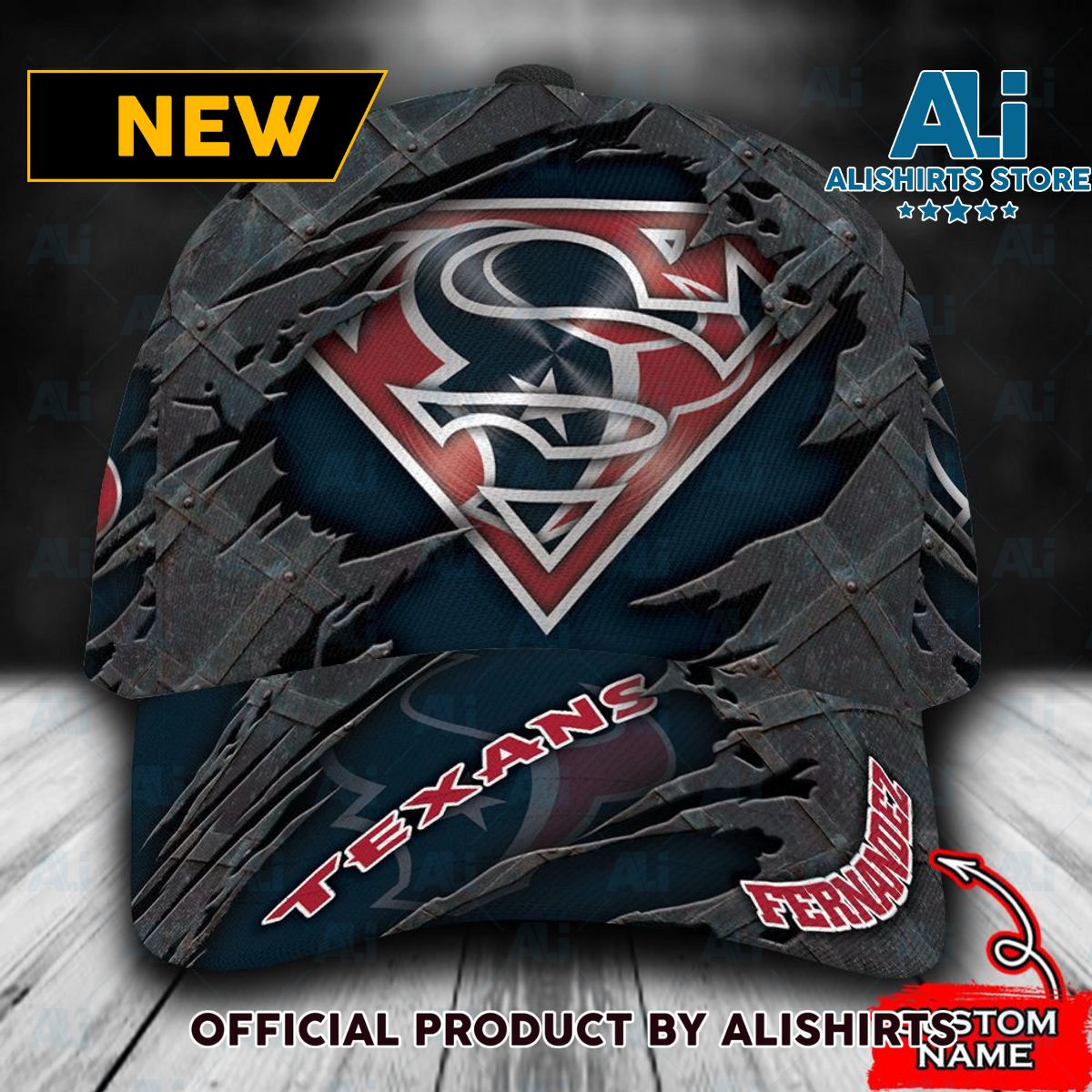 Personalized Houston Texans Superman Classic Cap