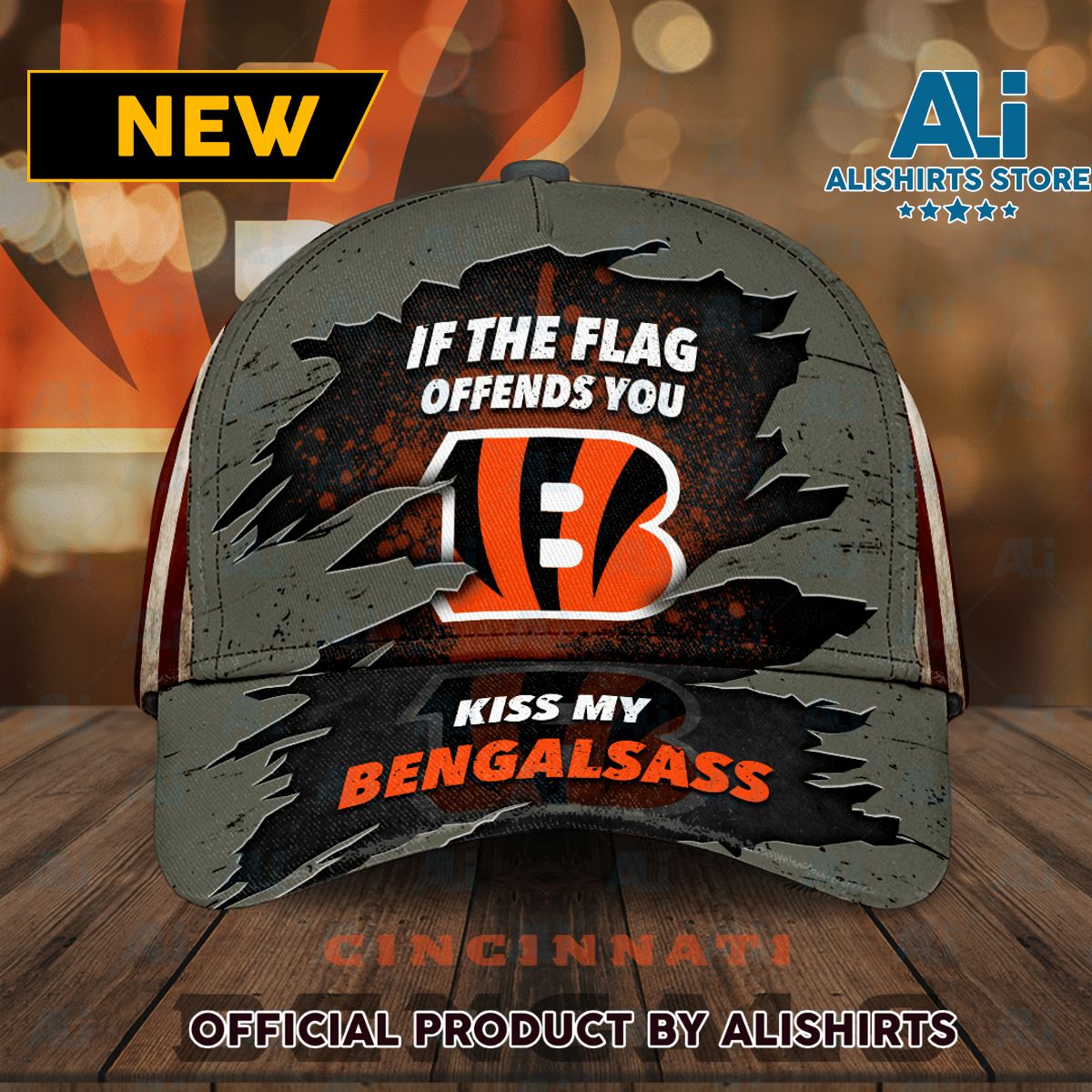 Cincinnati Bengals If The Flag Offends You Kiss My Bengalsass Classic Baseball Cap
