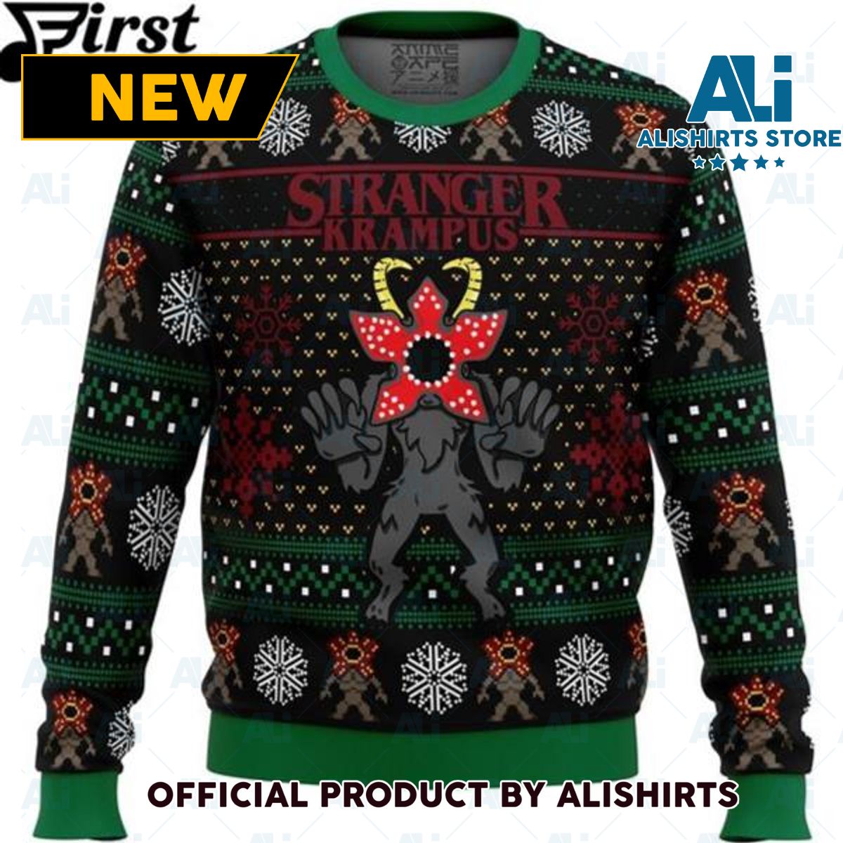 Xmas Demogorgon Stranger Krampus Stranger Things Ugly Christmas Sweater