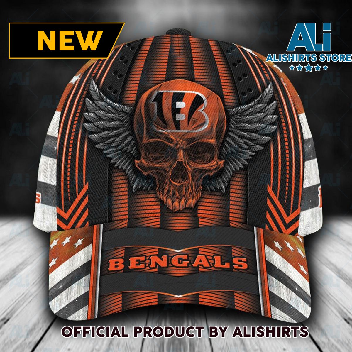 Personalized Cincinnati Bengals Skull Day Classic Cap