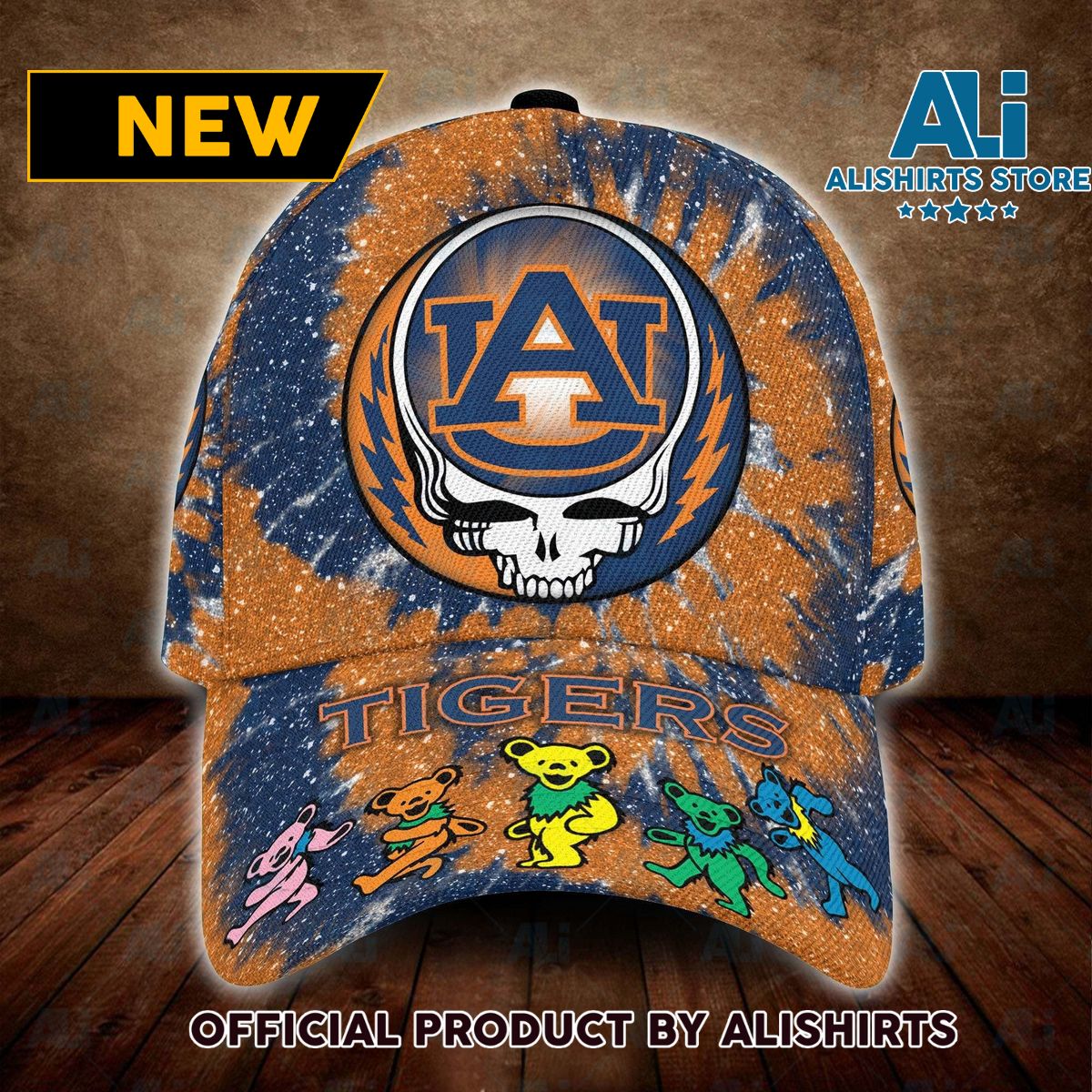 Auburn Tigers x Grateful Dead All Over Print 3D Classic Cap