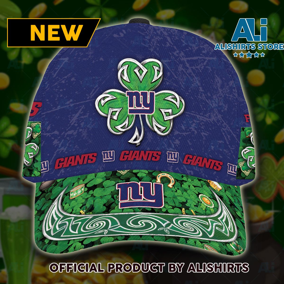 Personalized New York Giants St Patrick Day Classic Cap