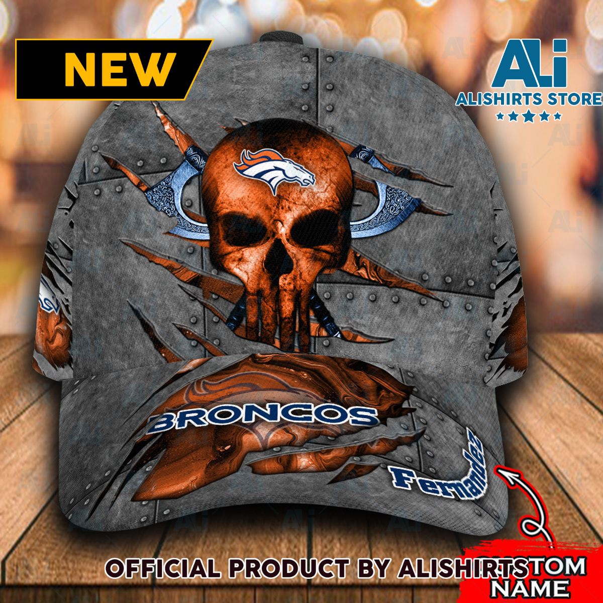 Personalized Denver Broncos Skull Classic Cap