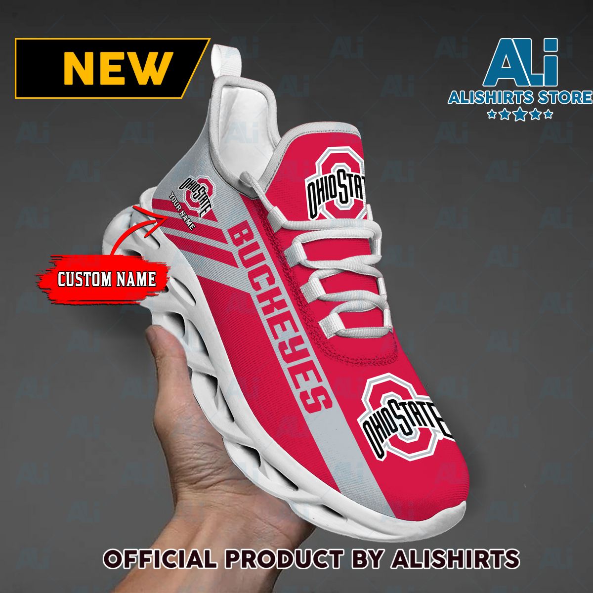 NCAA 1 Ohio State Buckeyes Custom Name Max Soul Shoes