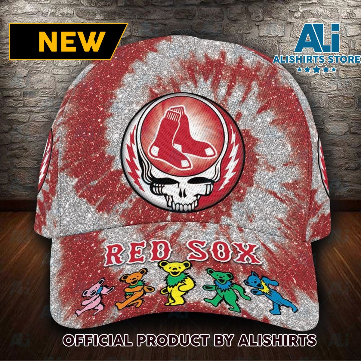 Boston Red Sox x Grateful Dead All Over Print 3D Classic Cap