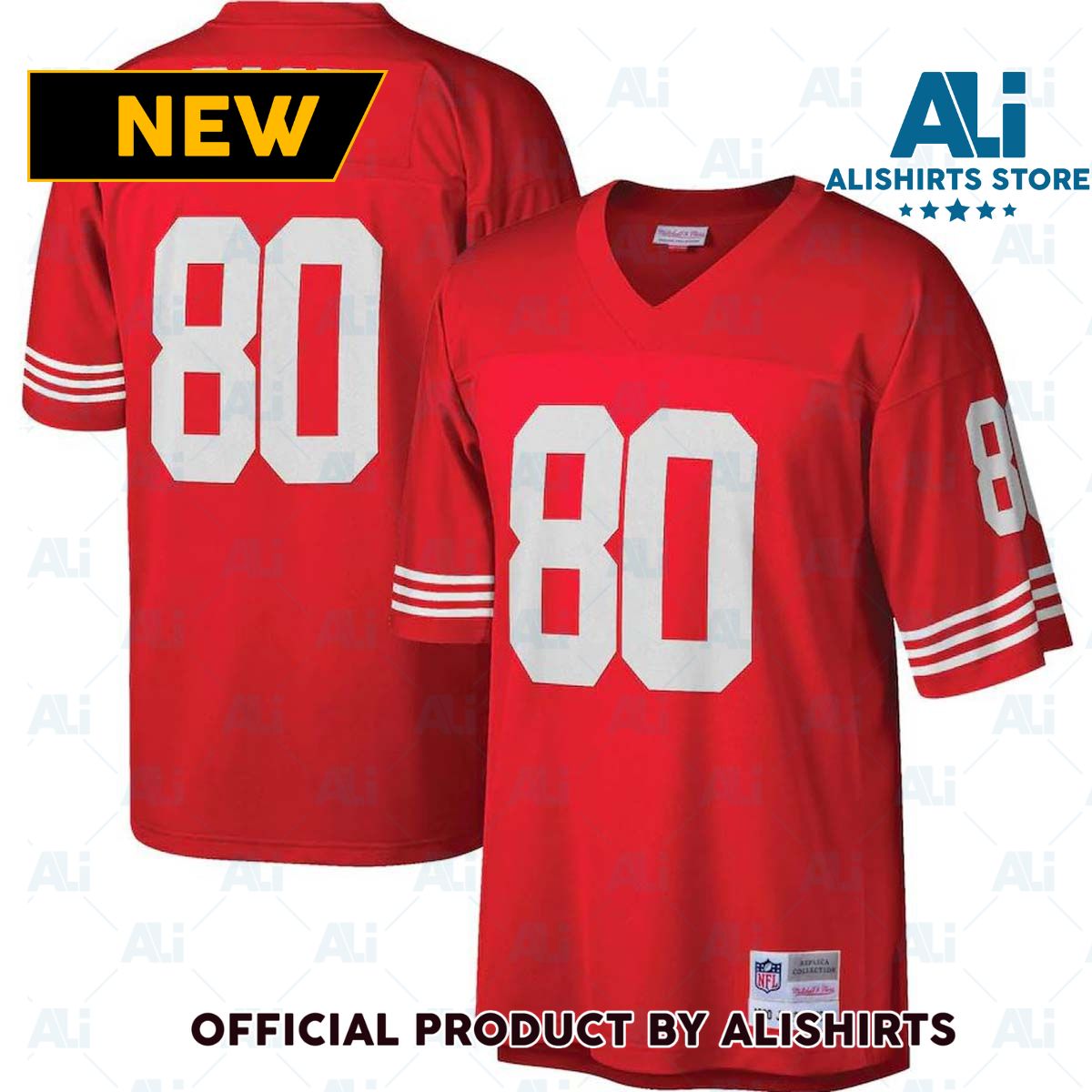 Mitchell and Ness San Francisco 49ers Jerry Rice  80 Replica NFL Football Jersey