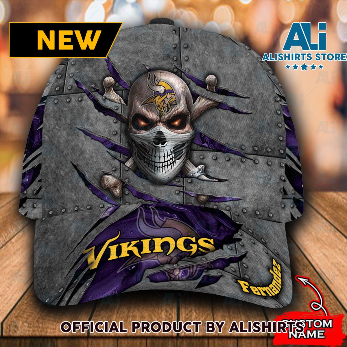 Personalized Minnesota Vikings Skull Classic Cap